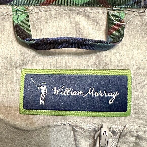 William Murray Mens 3XL Gray Lime Green Trim Golf Windbreaker Hooded Zip Jacket - Picture 4 of 10